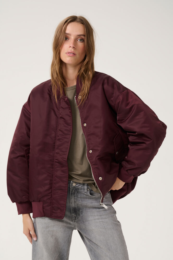 My Essential Wardrobe Helga Bomber Jacket In Fudge