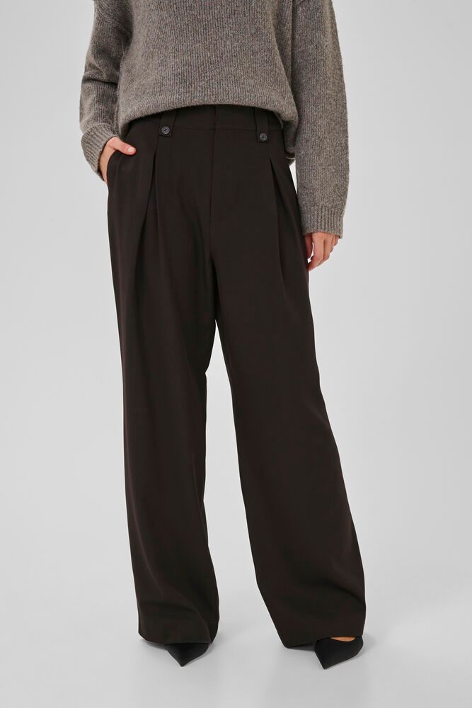 My Essential Wardrobe Disa High Wide Pant in Expresso