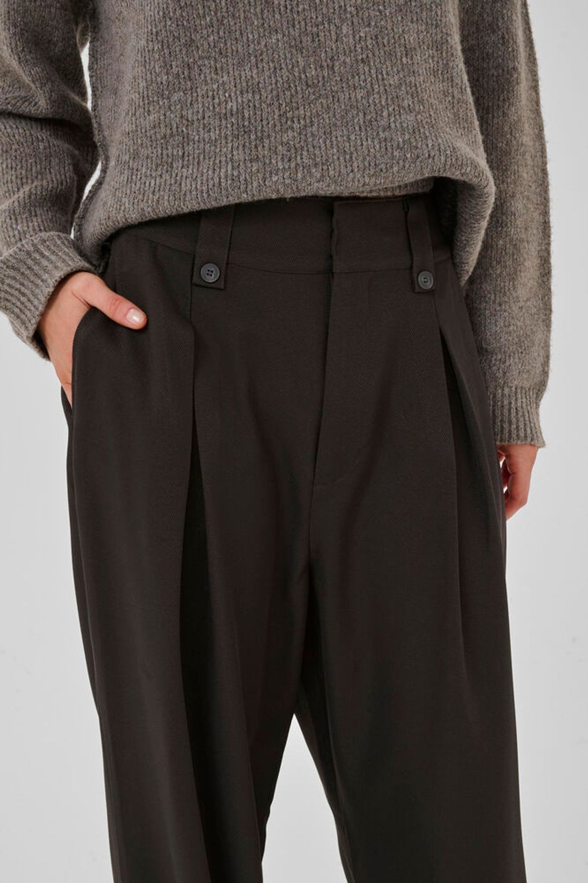 My Essential Wardrobe Disa High Wide Pant in Expresso