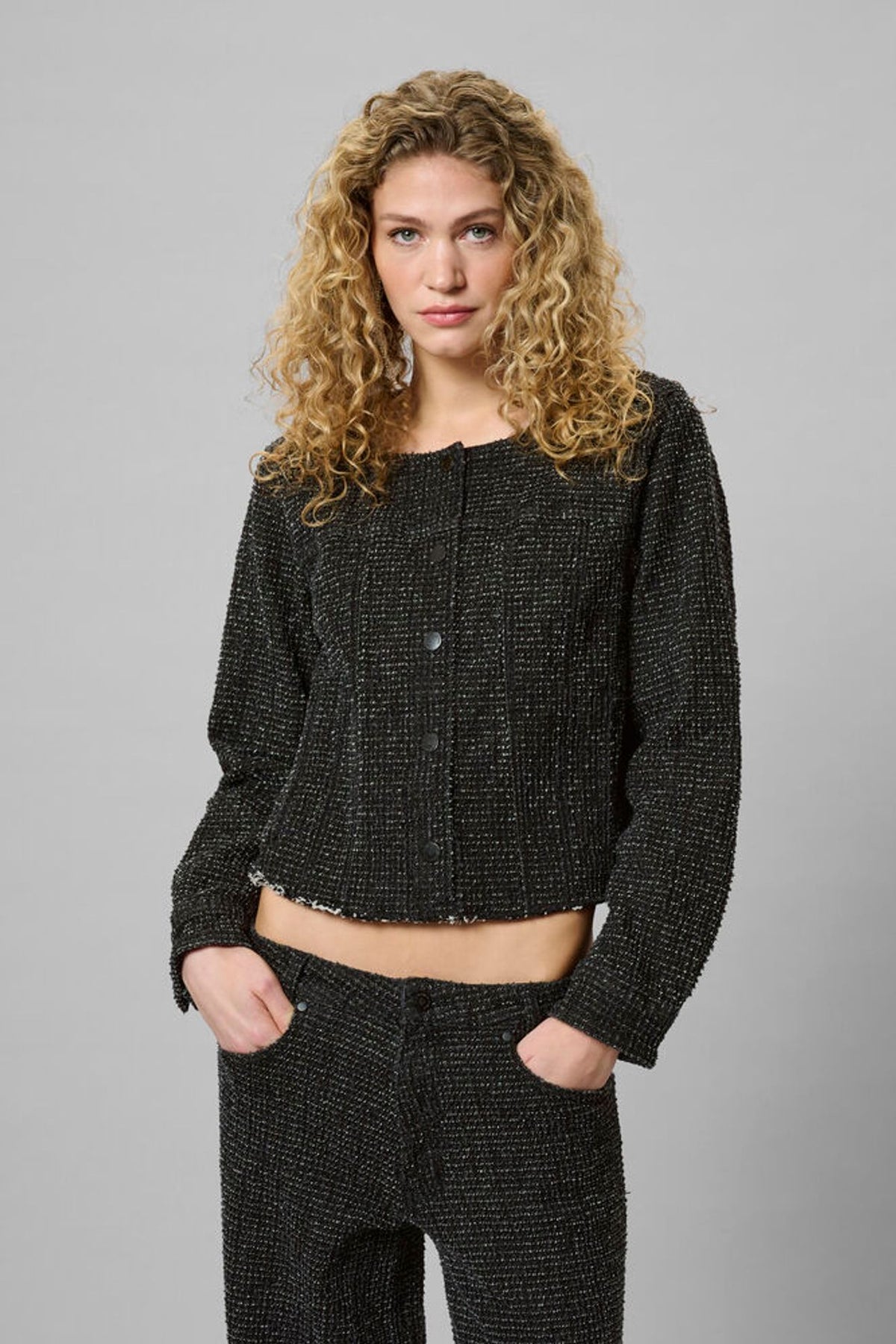 My Essential Wardrobe Esme 178 Short Jacket In Black Wash