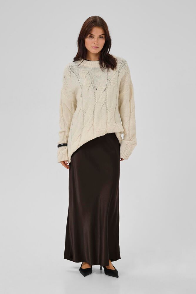 My Essential Wardrobe Estelle Long Skirt In Expresso Black