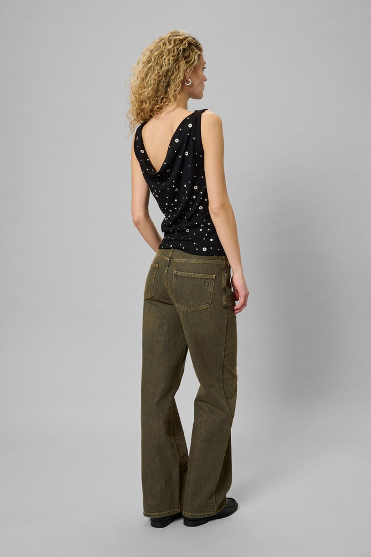 My Essential Wardrobe Giggo Waterfall Top In Black