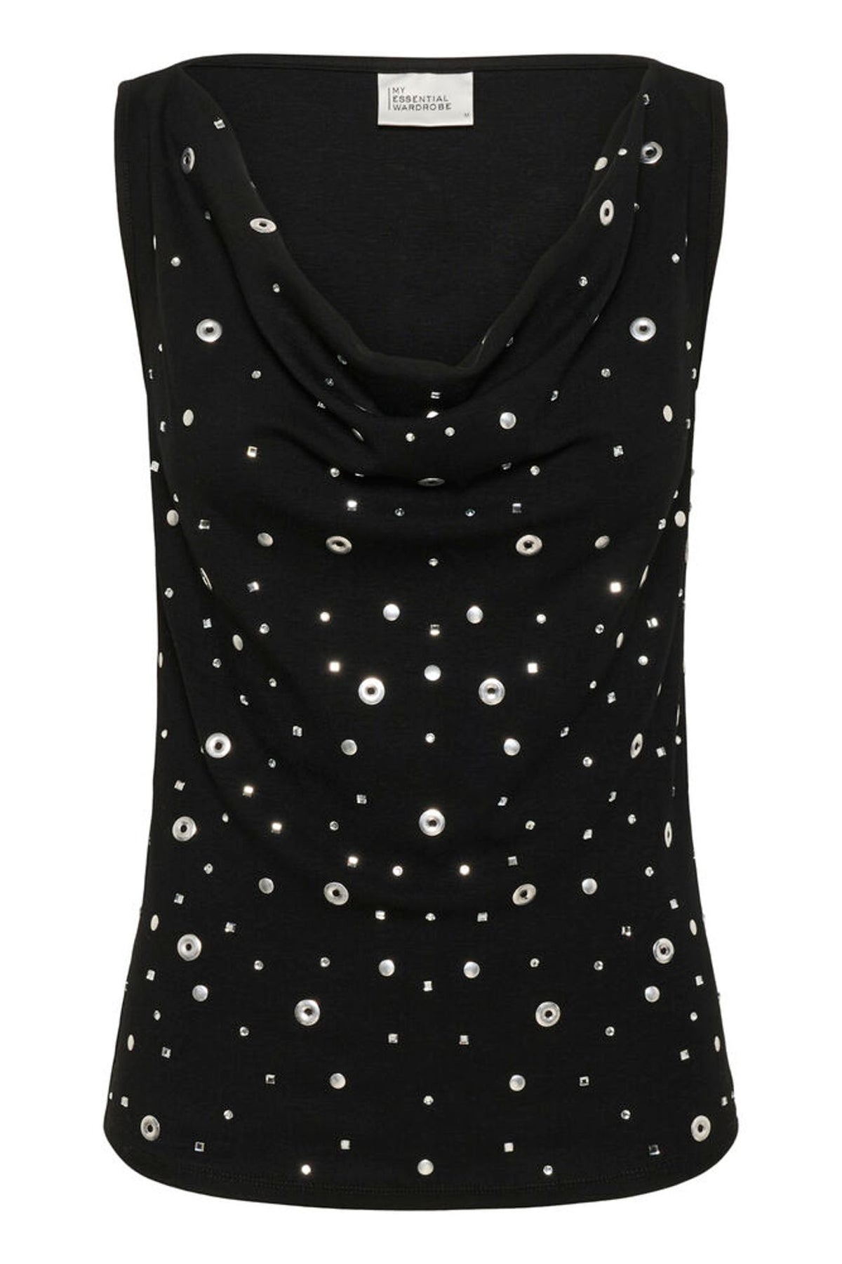 My Essential Wardrobe Giggo Waterfall Top In Black