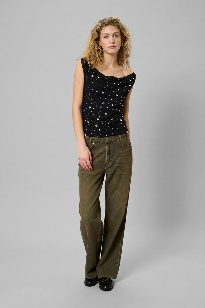 My Essential Wardrobe Giggo Waterfall Top In Black