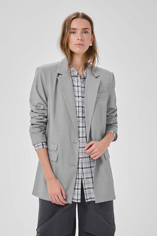 My Essential Wardrobe Hanna Blazer In Light Grey Melange