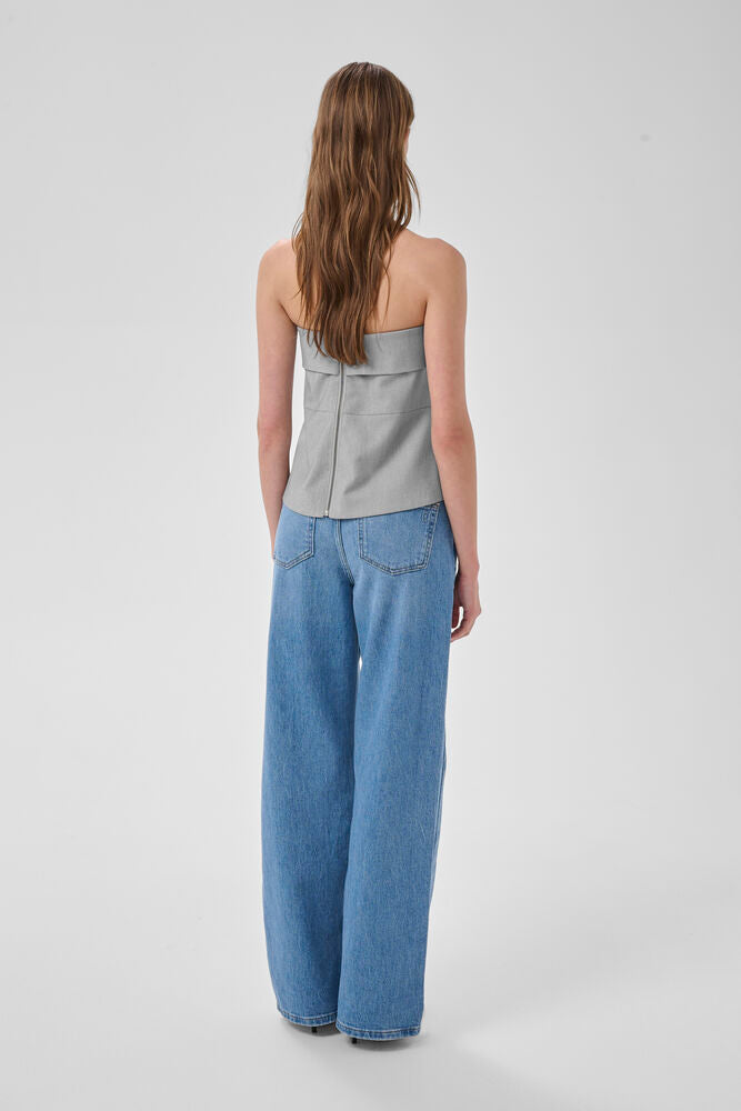 My Essential Wardrobe Hanna Corsage In Light Grey Melange