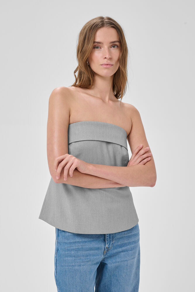 My Essential Wardrobe Hanna Corsage In Light Grey Melange