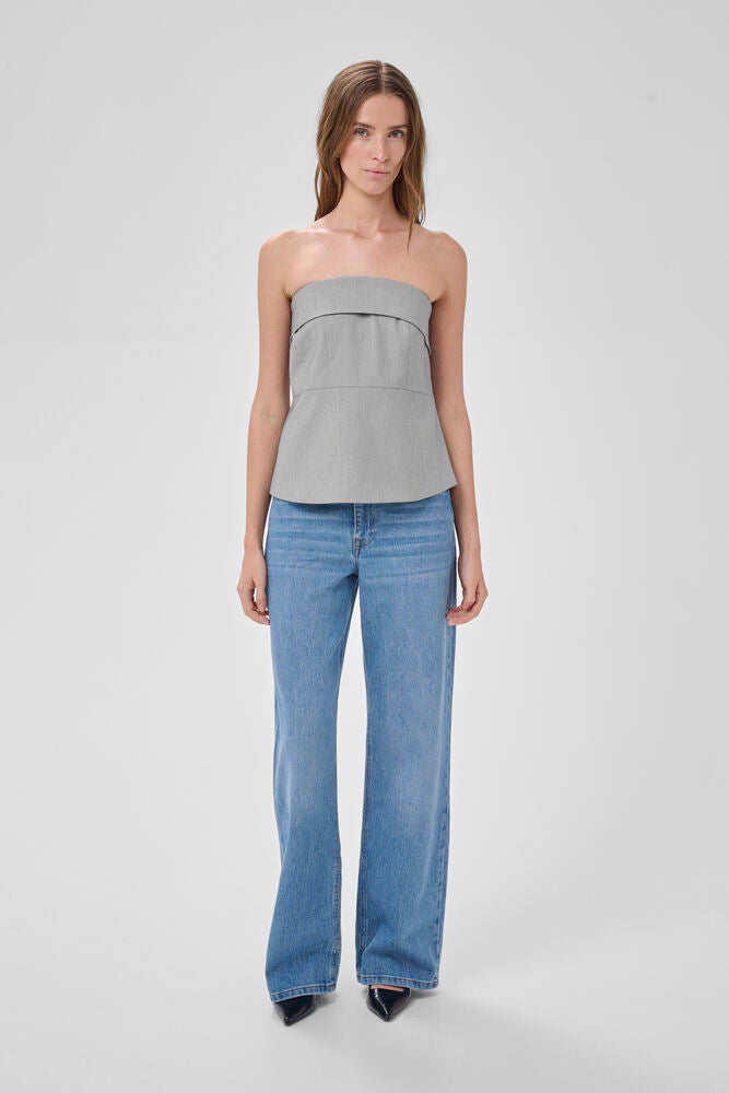 My Essential Wardrobe Hanna Corsage In Light Grey Melange