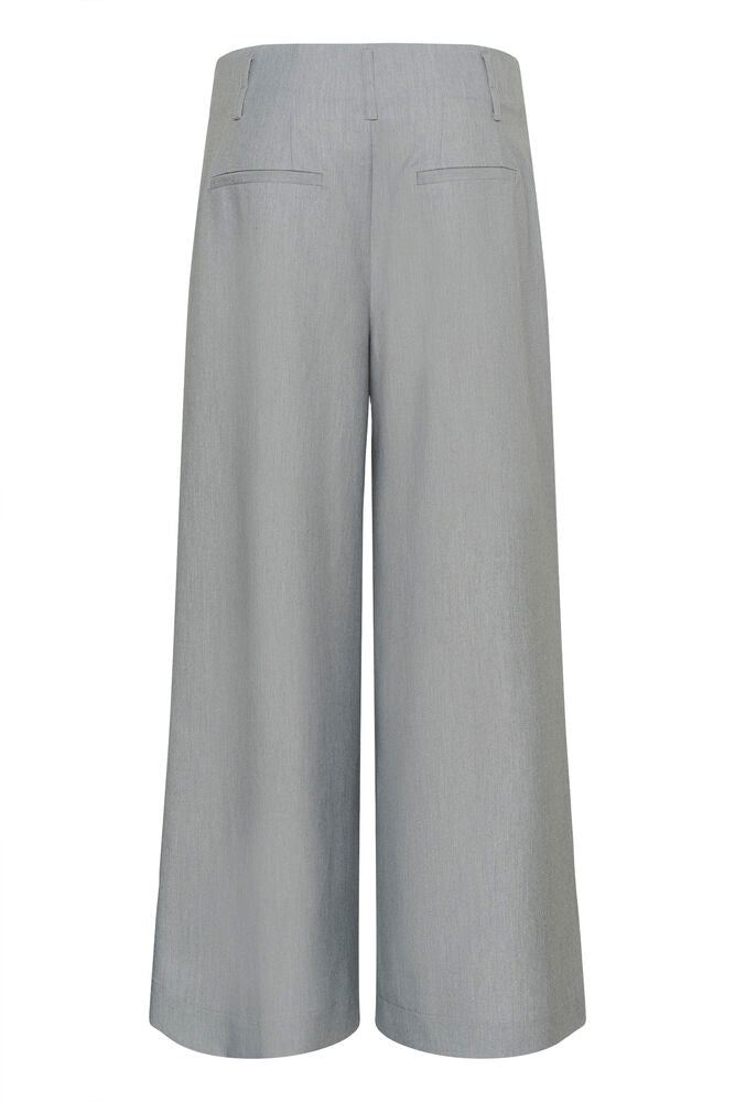 My Essential Wardrobe Hanna Luna High Wide Pant In Light Grey Melange