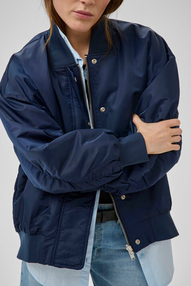 My Essential Wardrobe Helga Bomber in Dark Sapphire Blue