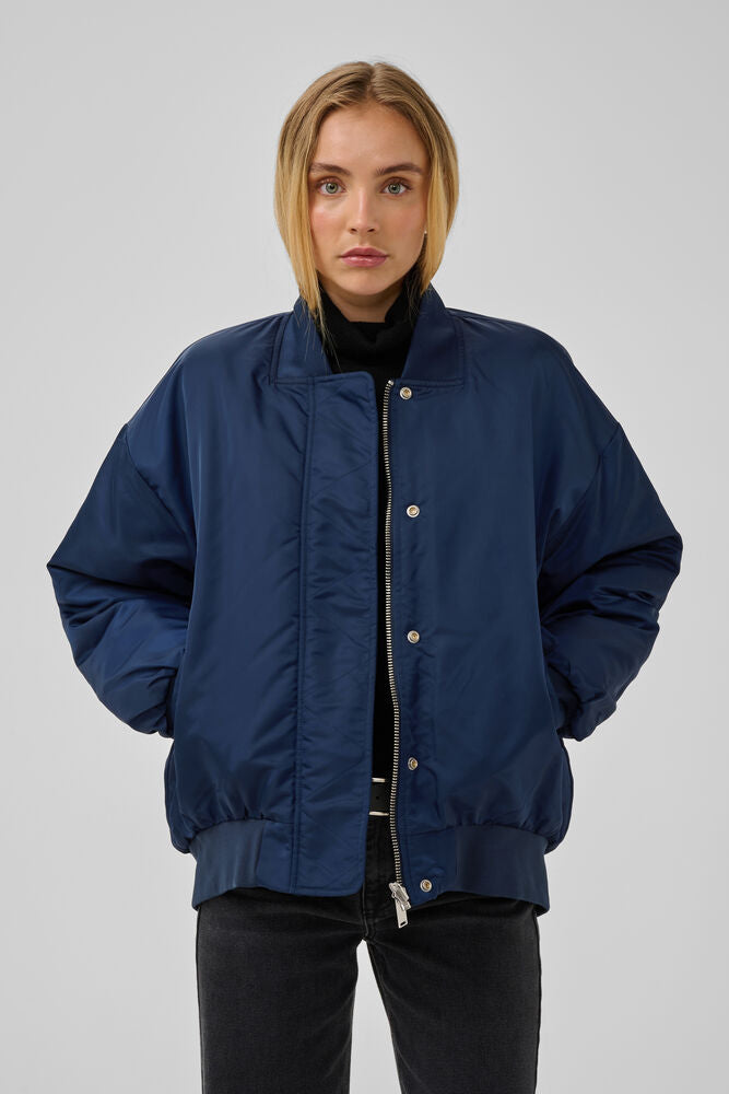 My Essential Wardrobe Helga Bomber in Dark Sapphire Blue