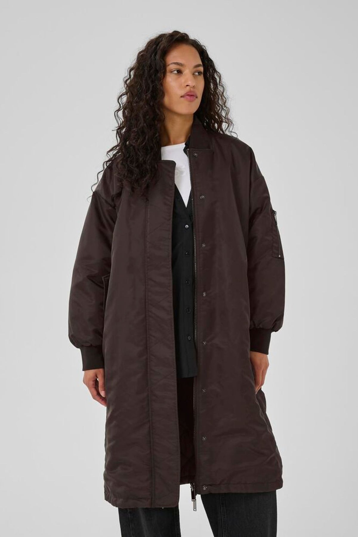 My Essential Wardrobe Helga Long Jacket in Expresso