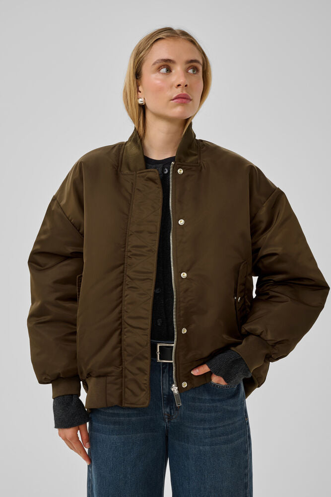 My Essential Wardrobe Helga Bomber in Demitasse Brown