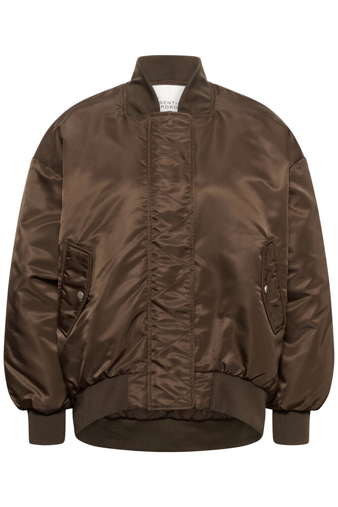 My Essential Wardrobe Helga Bomber in Demitasse Brown