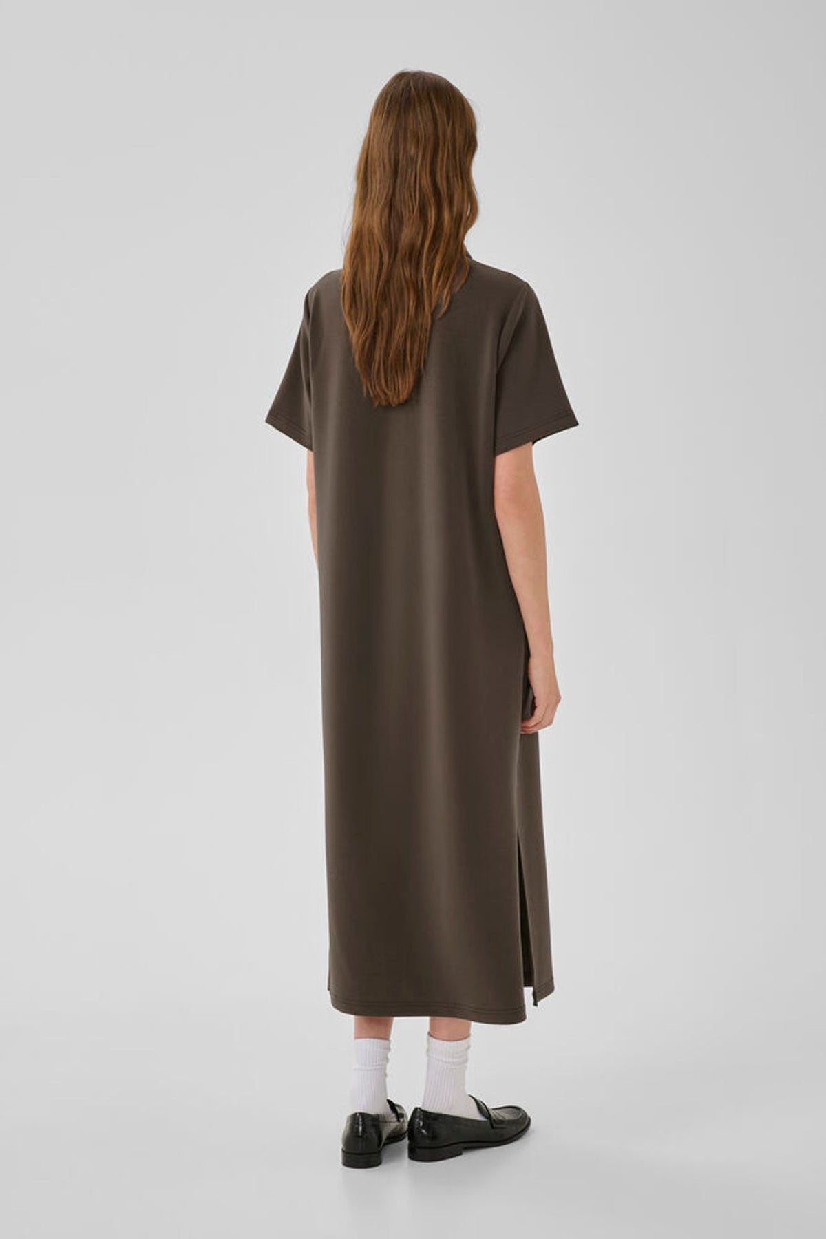 My Essential Wardrobe Helle Long Dress In Major Brown