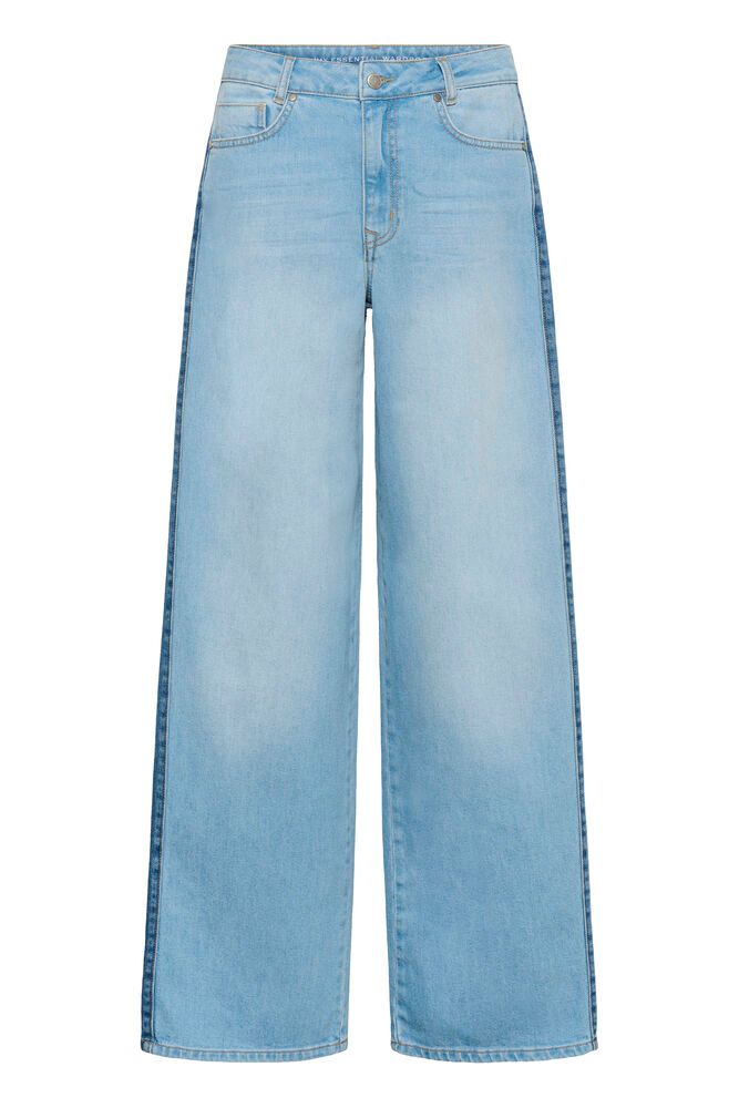 My Essential Wardrobe Lise 139 High Mixed X-Wide Jeans In High Blue / Blue Wash
