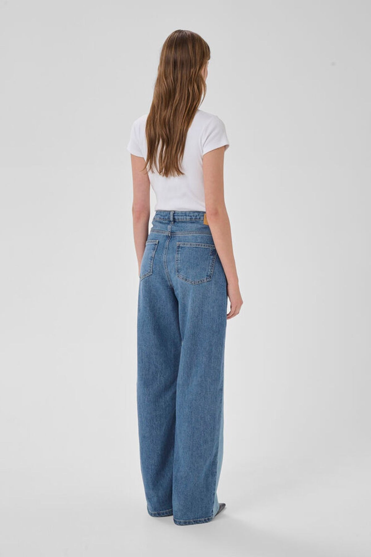 My Essential Wardrobe Louis 139 High Mix Wide Jeans In Light Blue / Blue Wash