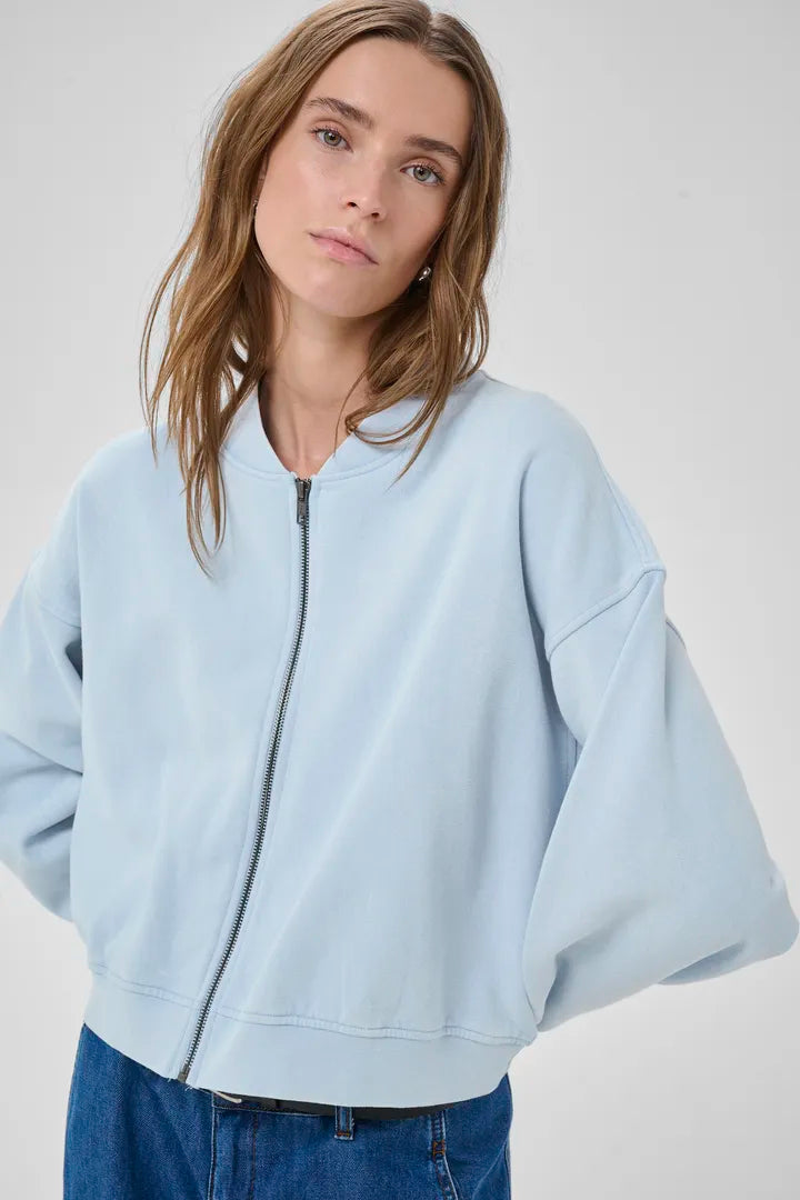 My Essential Wardrobe Meta Short Sweat Jacket In Cashmere Blue
