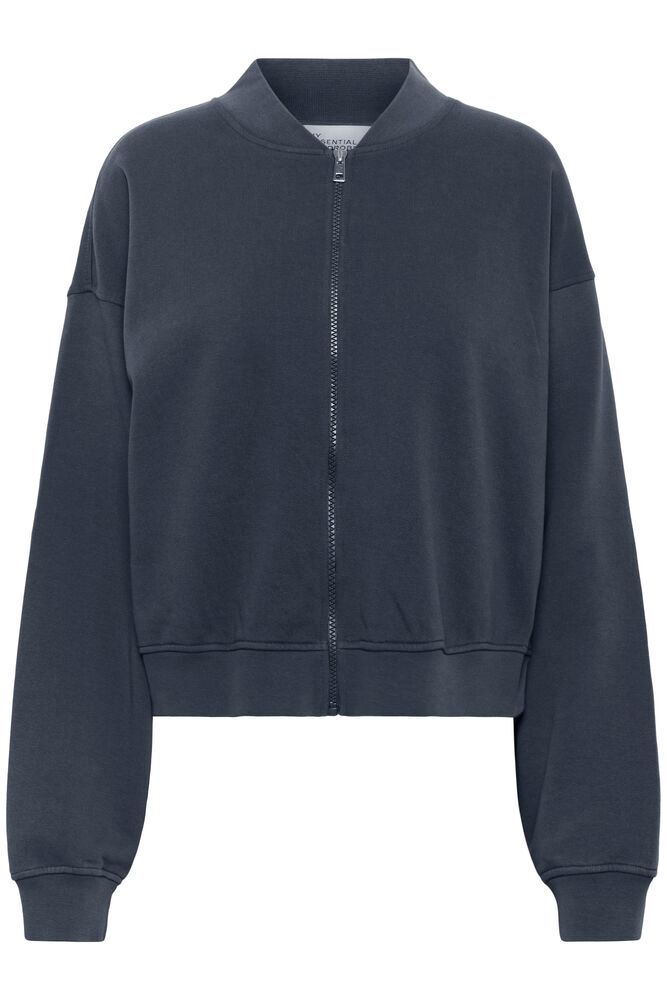 My Essential Wardrobe Meta Short Sweat Jacket in Dark Grey
