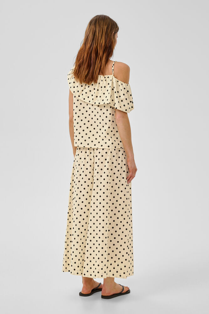 My Essential Wardrobe Nada Skirtpant In Lemon Icing With Dots