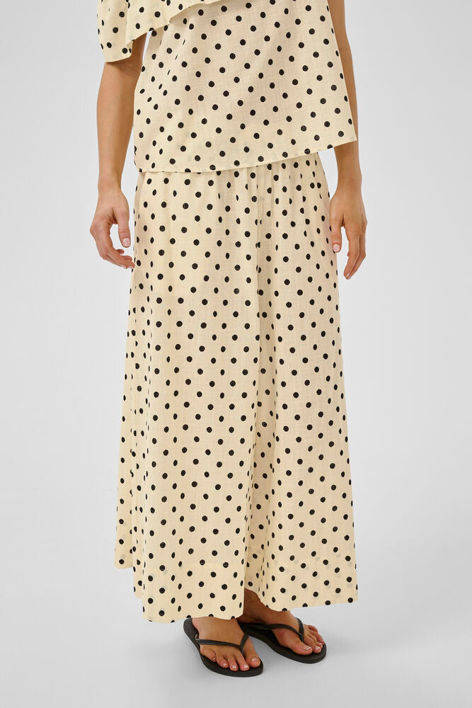 My Essential Wardrobe Nada Skirtpant In Lemon Icing With Dots