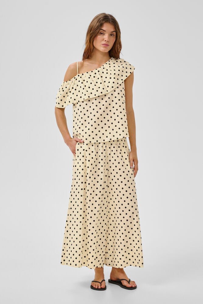 My Essential Wardrobe Nada Skirtpant In Lemon Icing With Dots