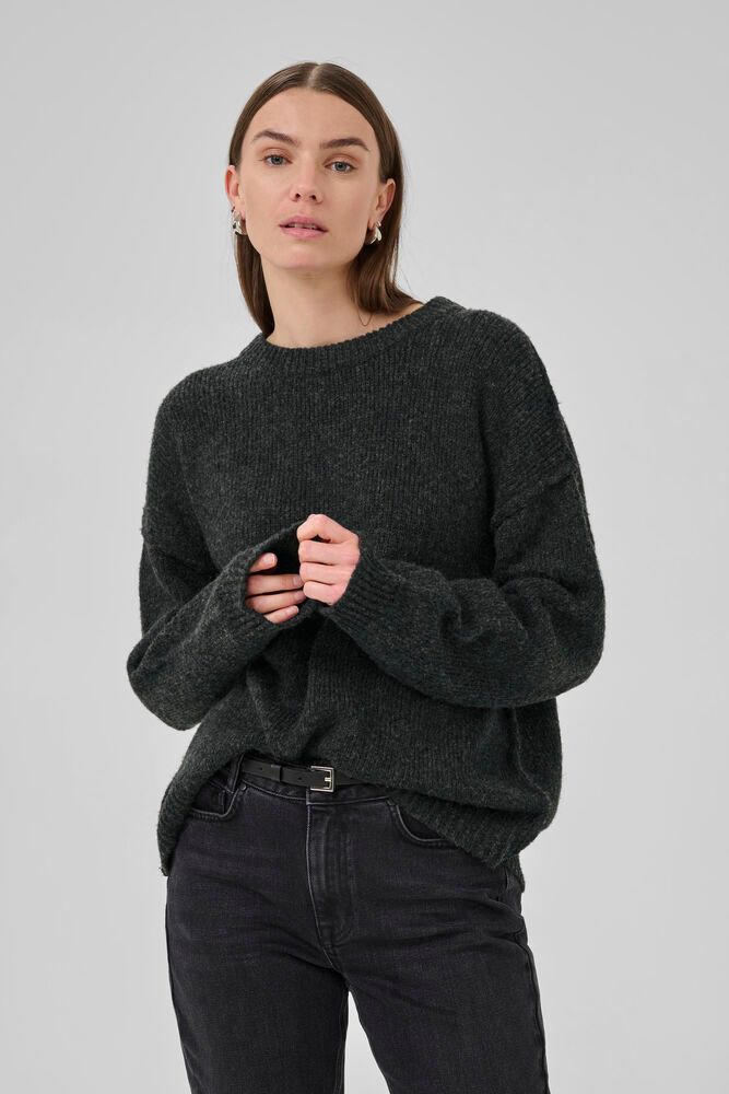My Essential Wardrobe Paloma Knit in Dark Grey Melange