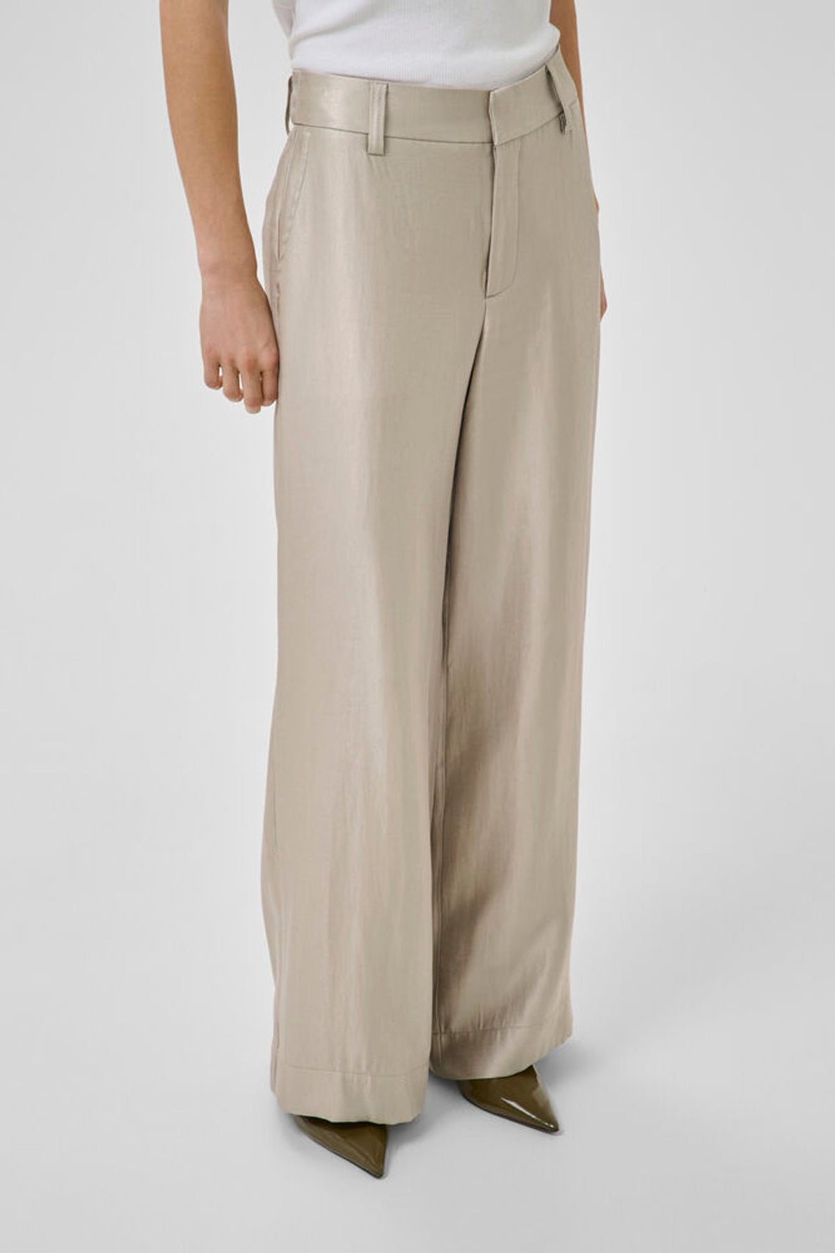 My Essential Wardrobe Shine Wide Pant In Moonstruck