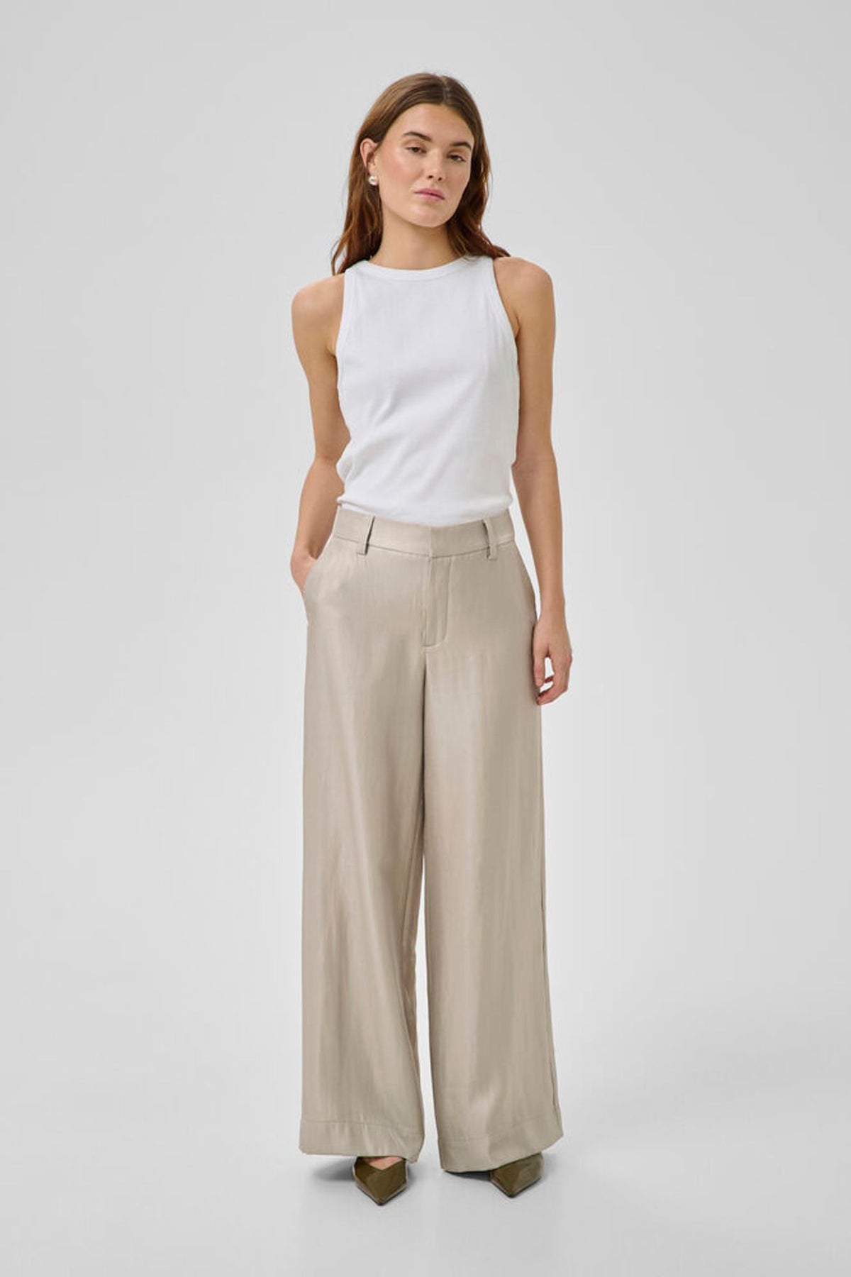 My Essential Wardrobe Shine Wide Pant In Moonstruck