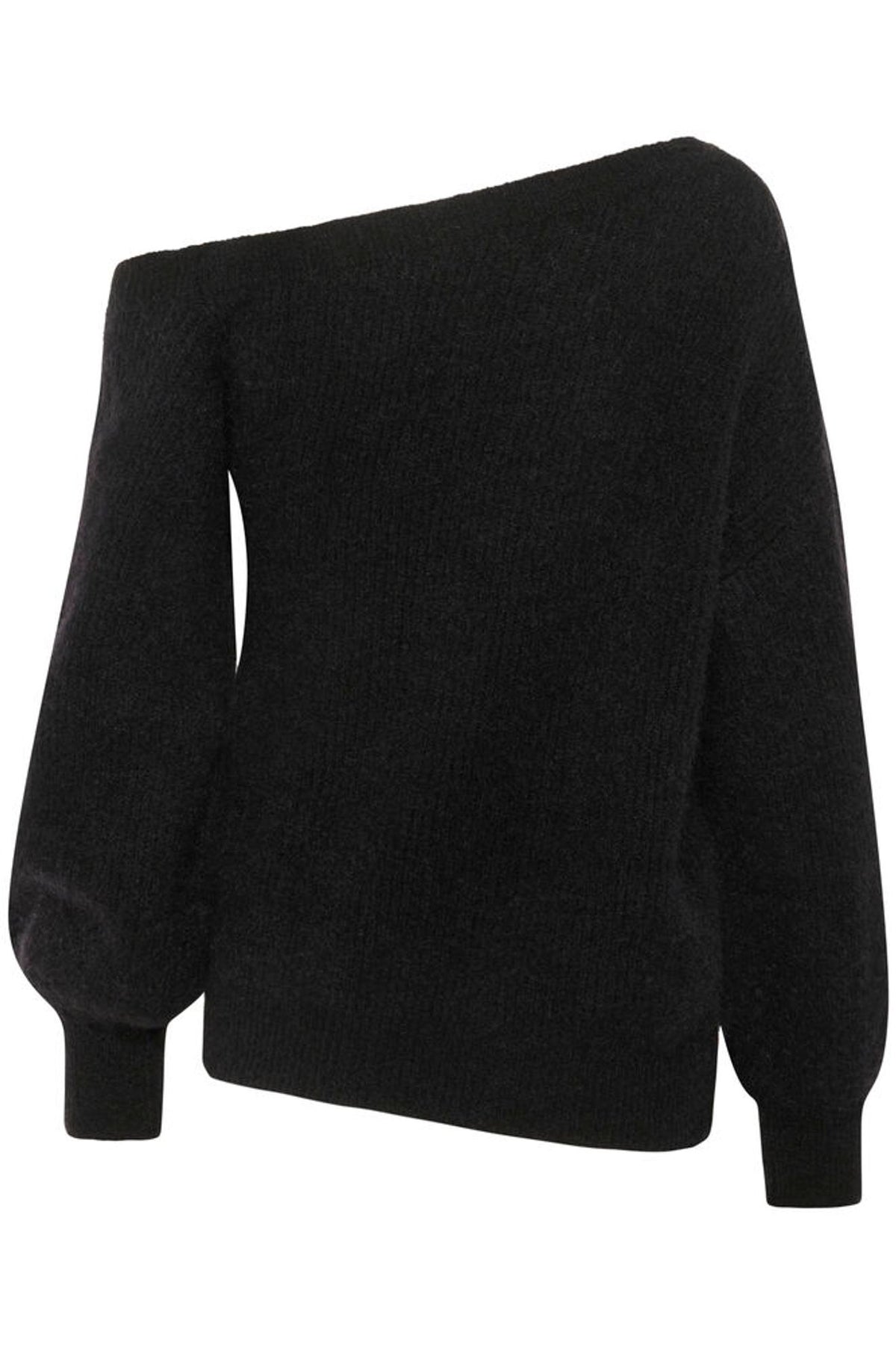 My Essential Wardrobe Siva Off The Shoulder Knit in Black