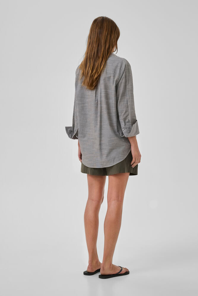 My Essential Wardrobe Skye Shirt In Forest Night Striped