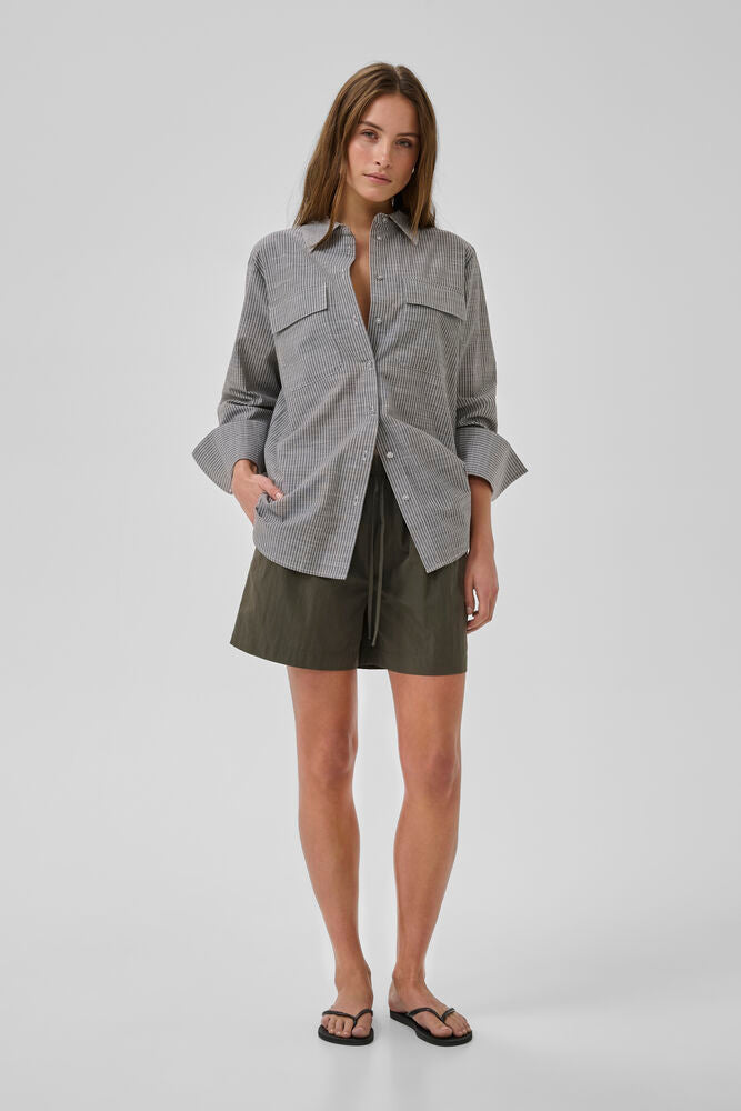 My Essential Wardrobe Skye Shirt In Forest Night Striped