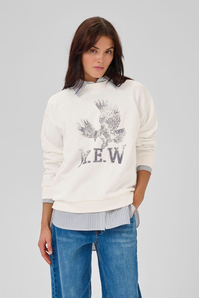 My Essential Wardrobe Diego Eagle Sweatshirt in Snow White