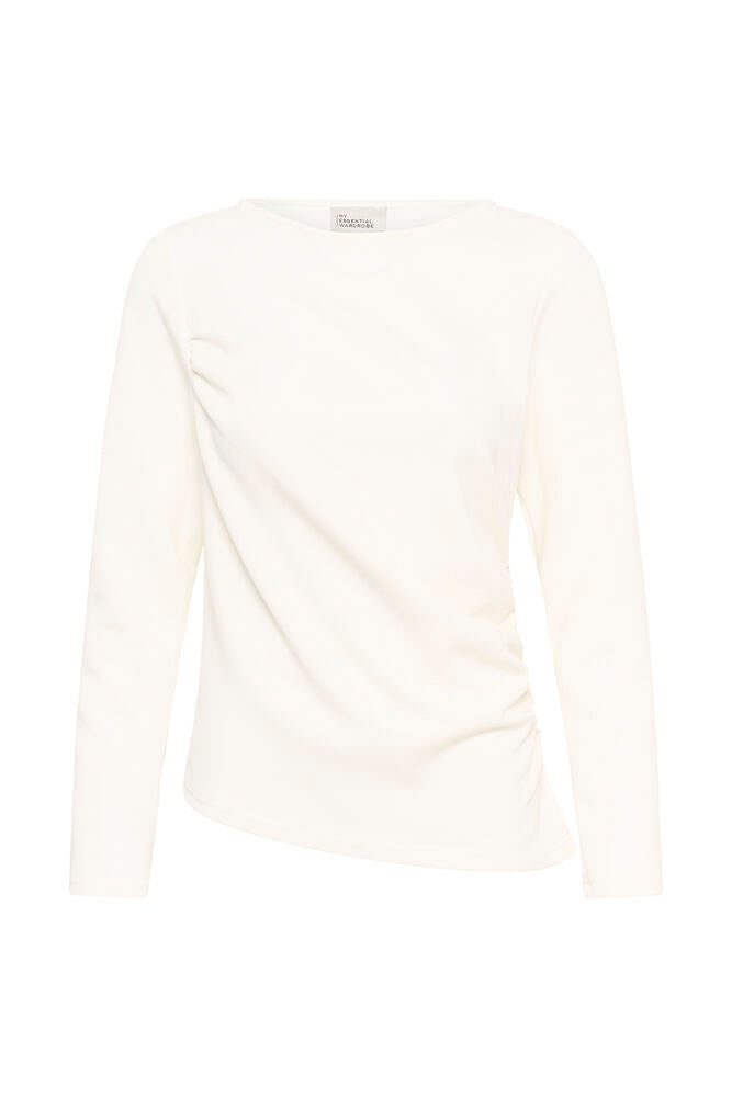 My Essential Wardrobe Helle Asymmetric Top in Snow White