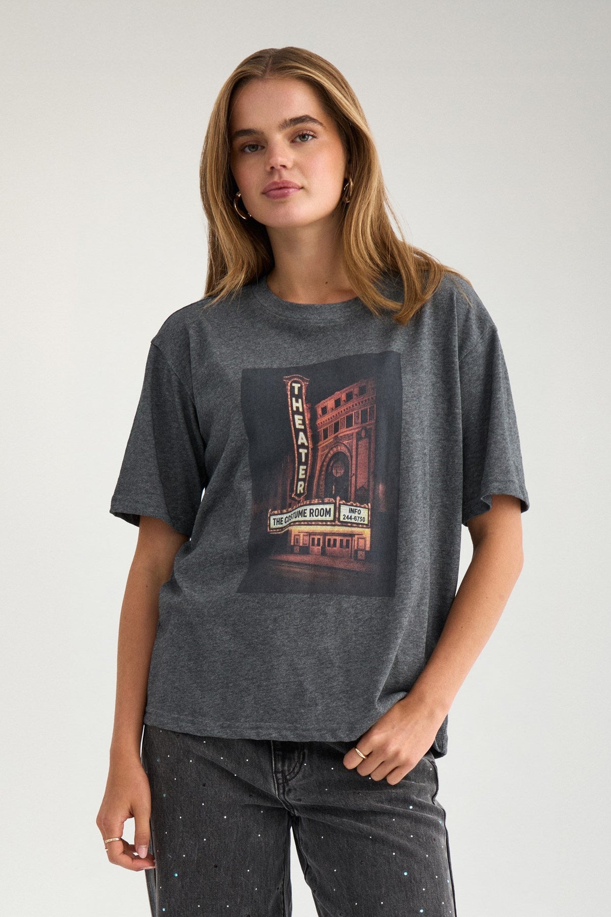 Numph Nucuda Oversized Teeshirt in Dark Grey