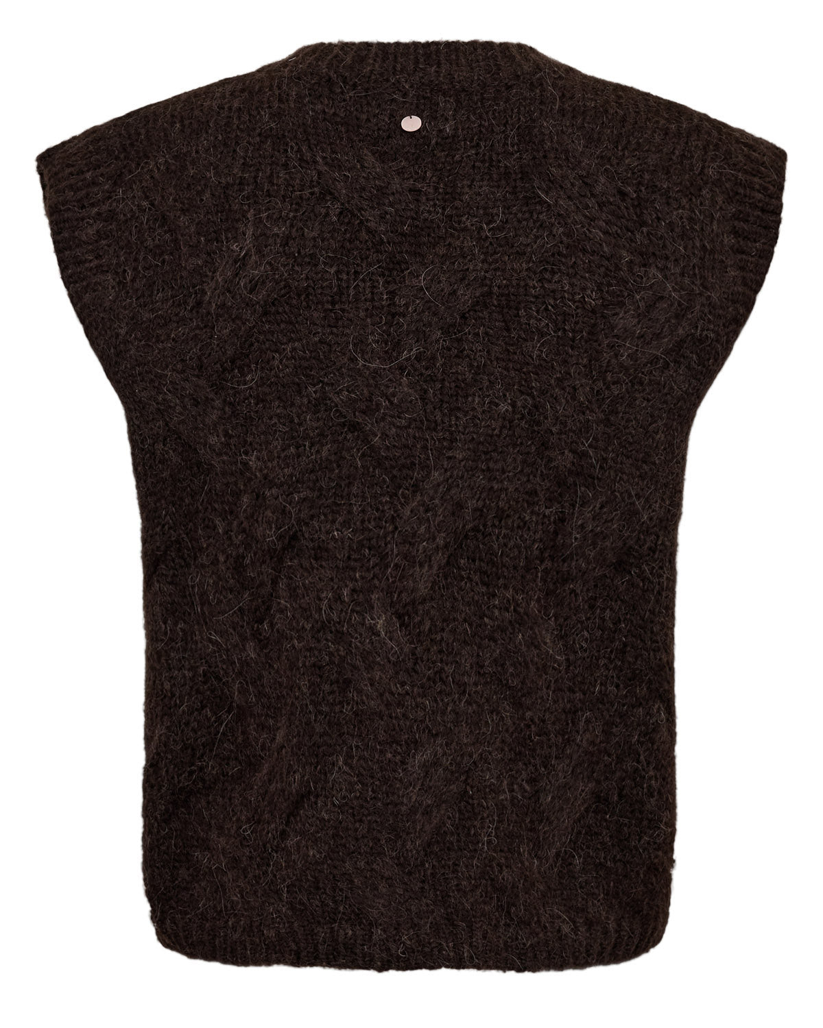 Numph Nualmas Knitted Vest in Black Coffee