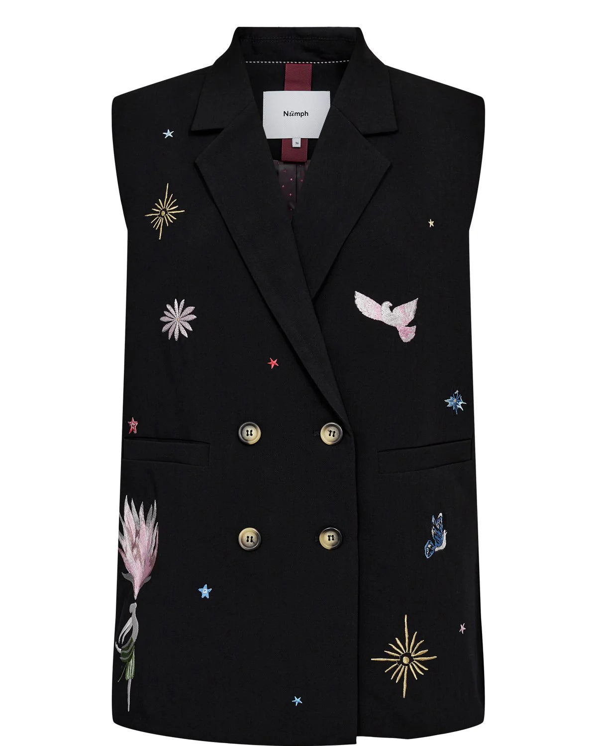 Numph Nualmut Long Vest In Caviar