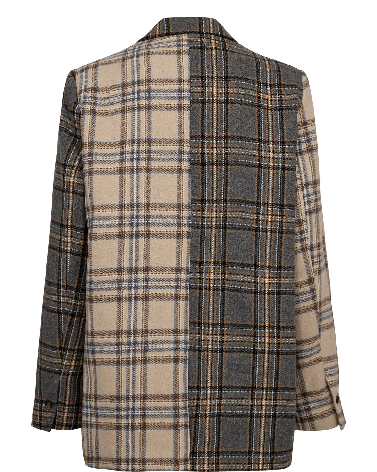 Numph Nuavery Check Blazer In Medium Grey Melange