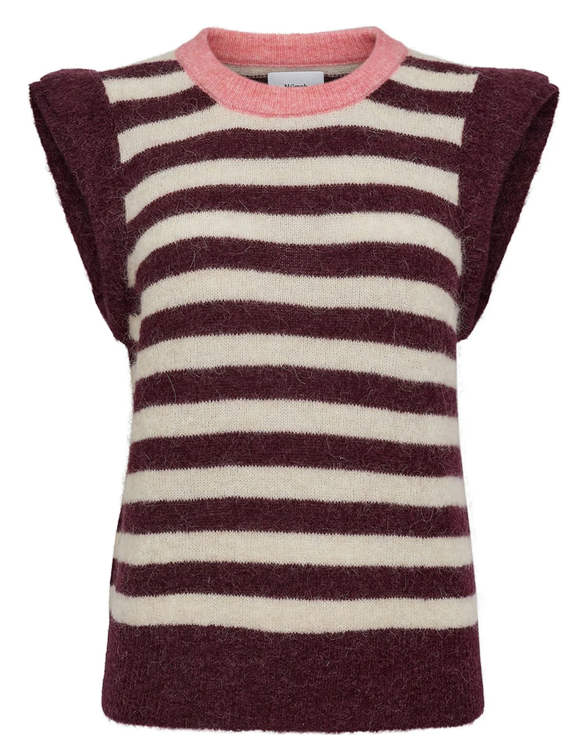 Numph Nuciara Riette Stripe Vest in Wine Tasting