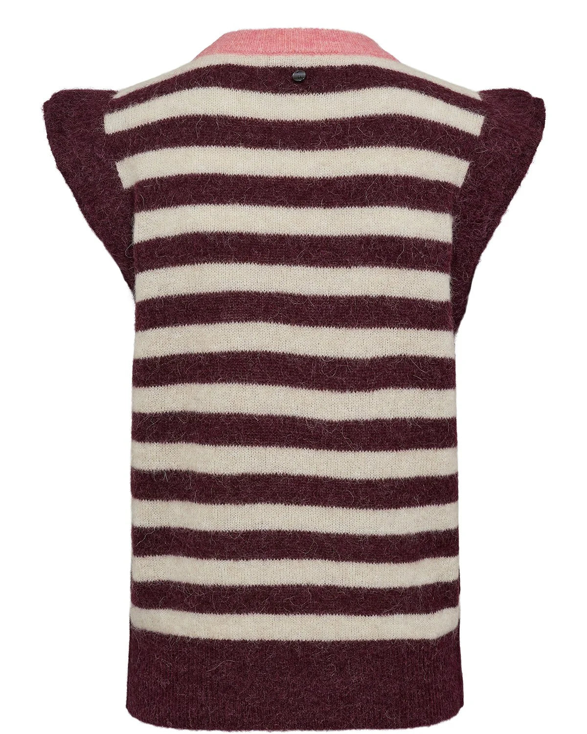 Numph Nuciara Riette Stripe Vest in Wine Tasting