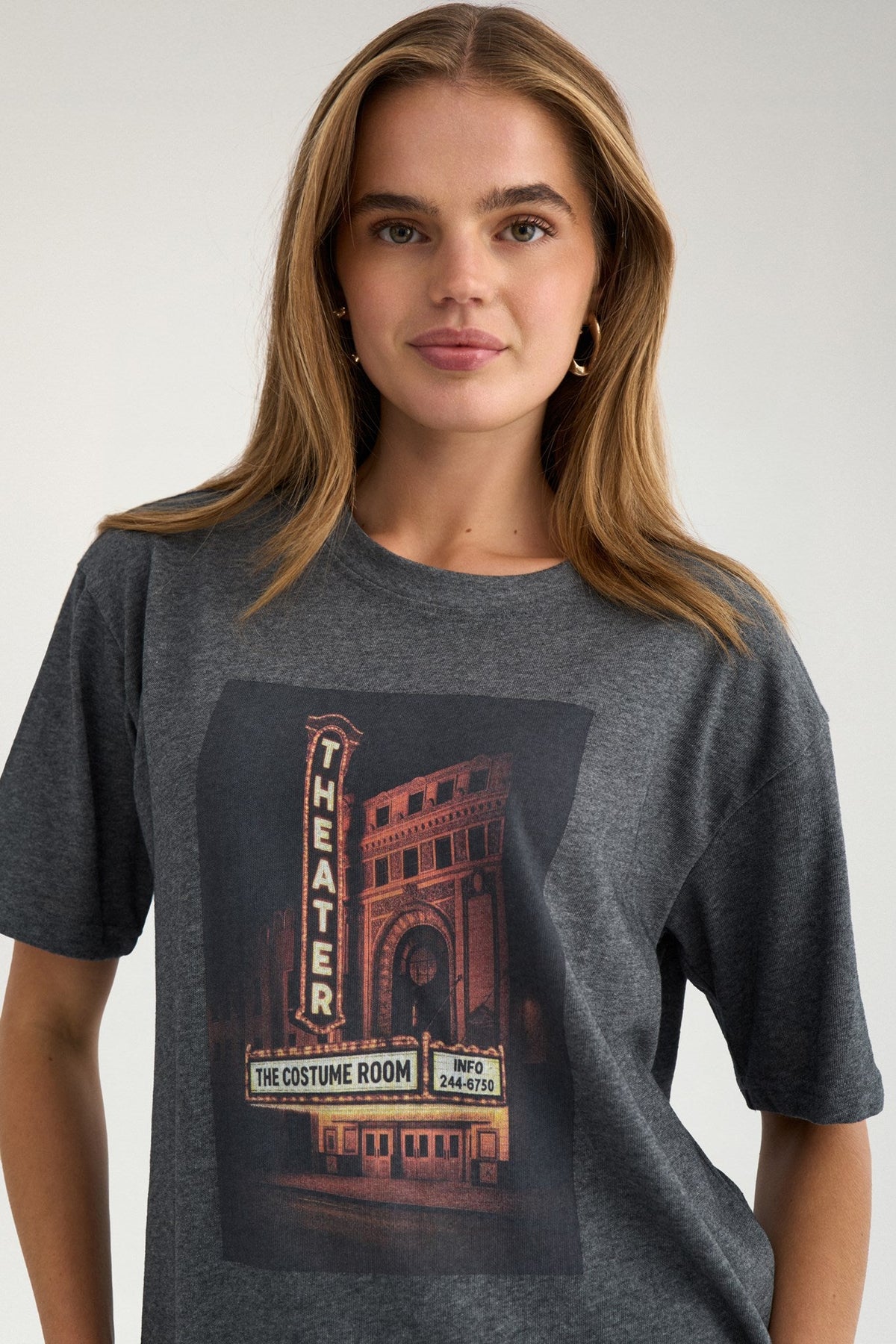 Numph Nucuda Oversized Teeshirt in Dark Grey