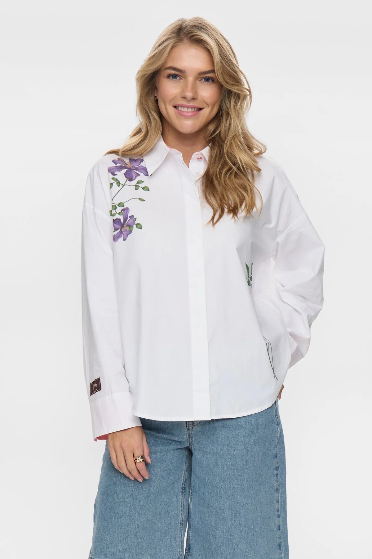Numph Nuflory Shirt In Bright White