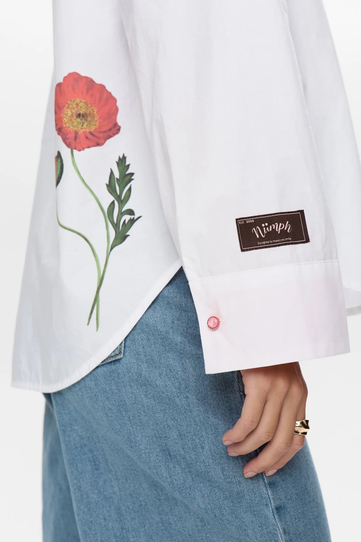 Numph Nuflory Shirt In Bright White