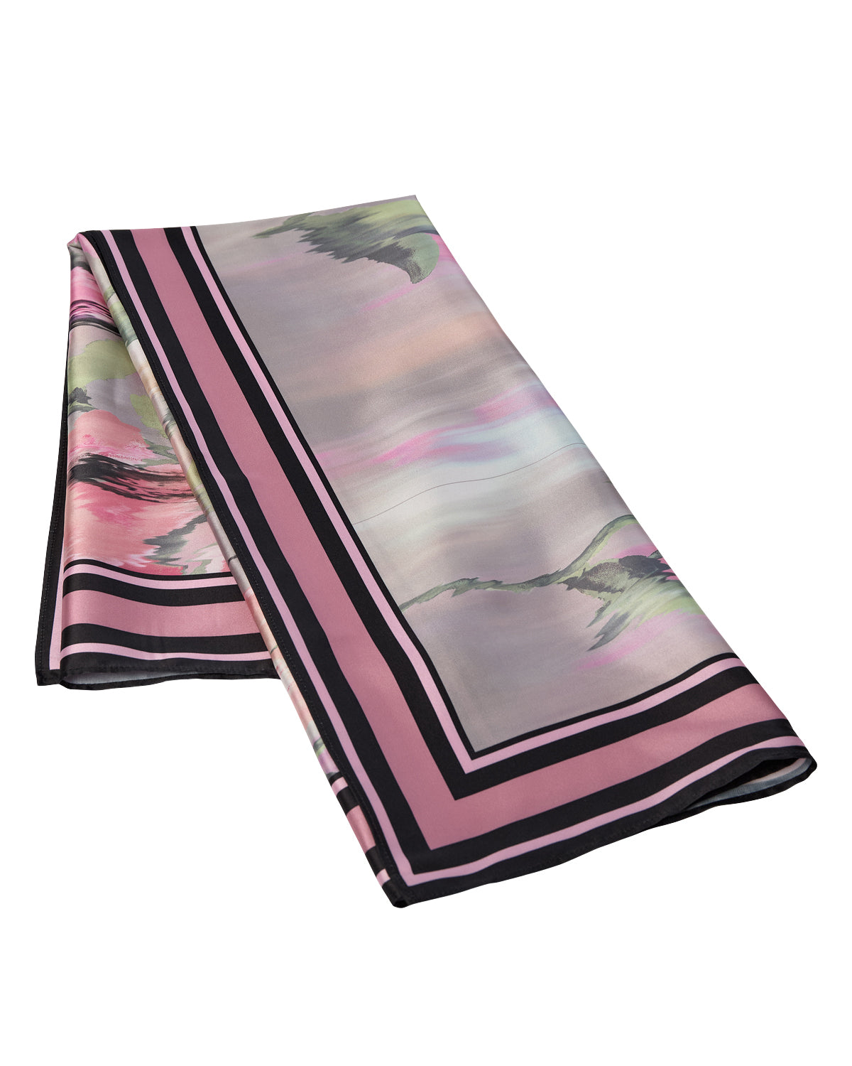 Numph Nukami Satin Scarf in Gray Morn