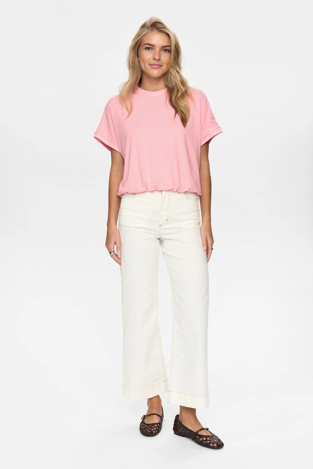 Numph Nuleah Boxy Tee In Peony