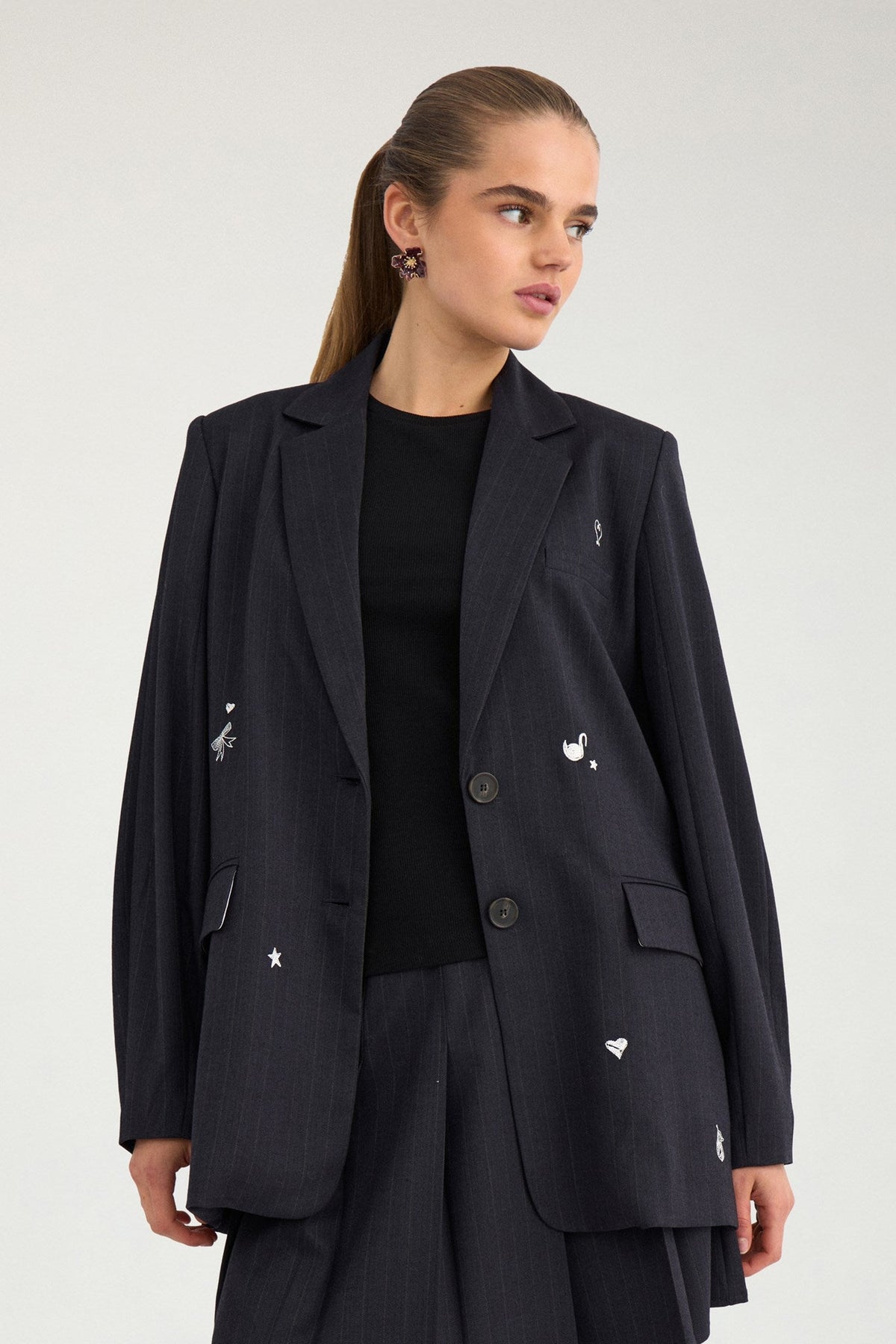 Numph Nulouise Oversized Blazer in Cavier