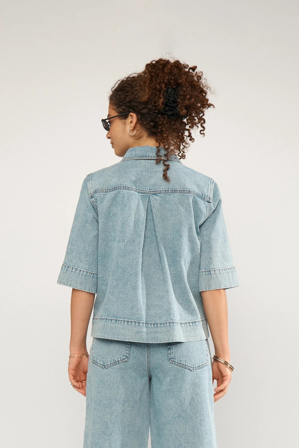 Numph Numalaga Shirt In Light Blue Denim