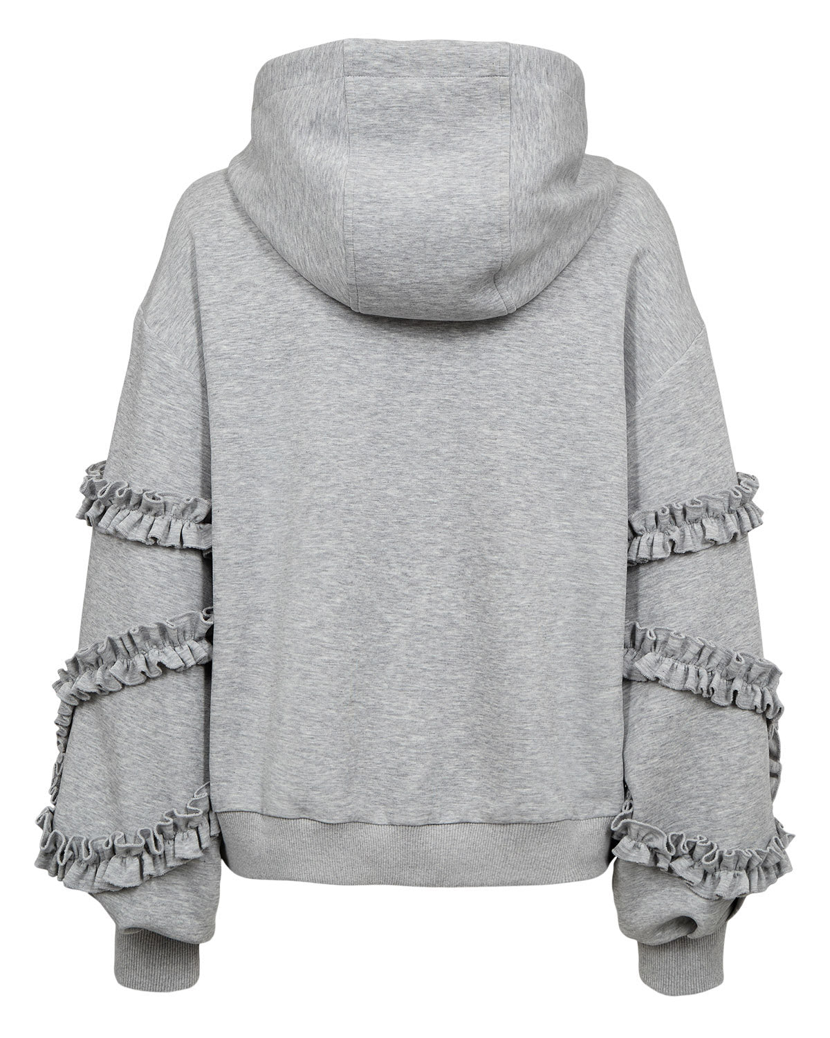Numph Nusabby Zipper Hoodie In Medium Grey Melange