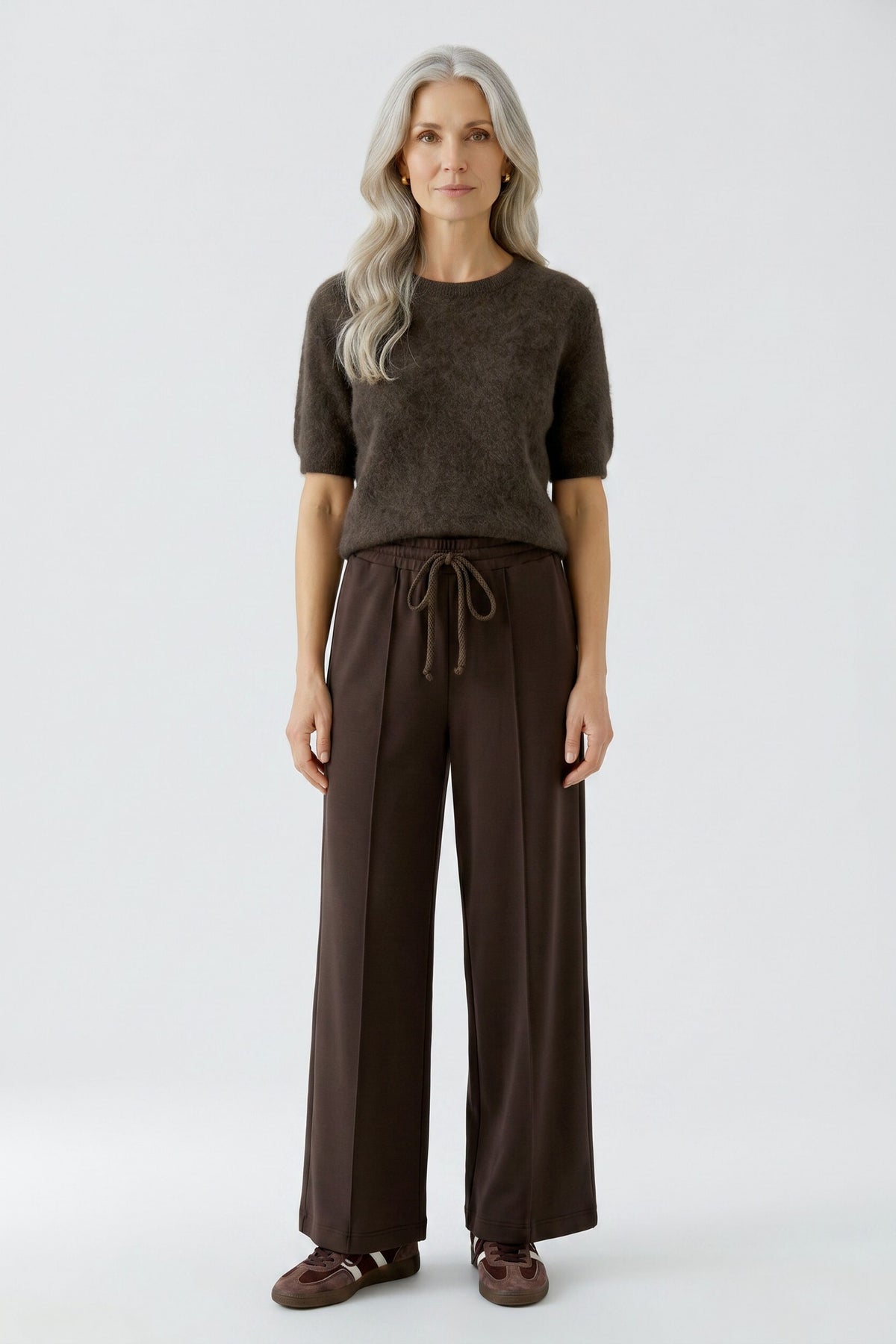 Oui Relaxed Pant in Chocolate 98665