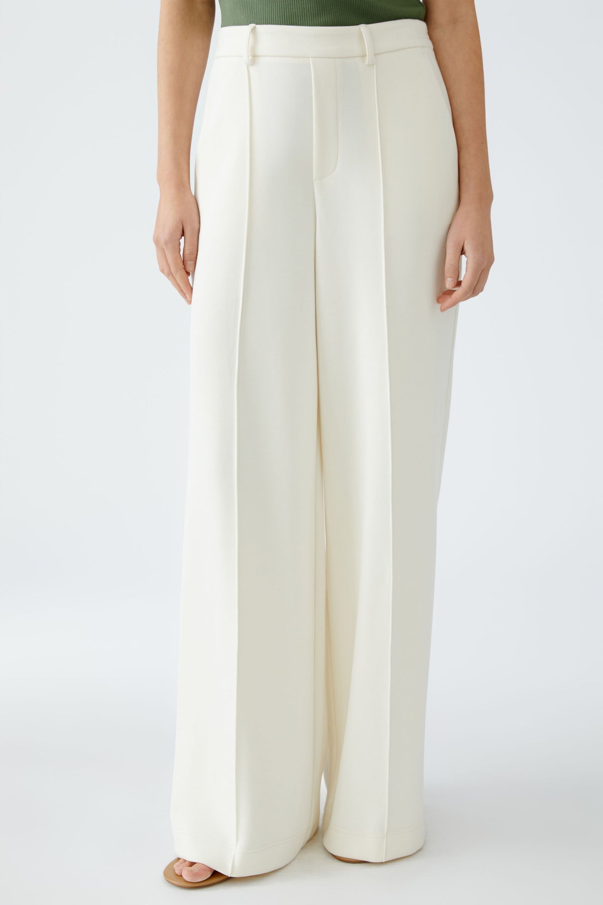 Oui Trousers In Whitecap Gray